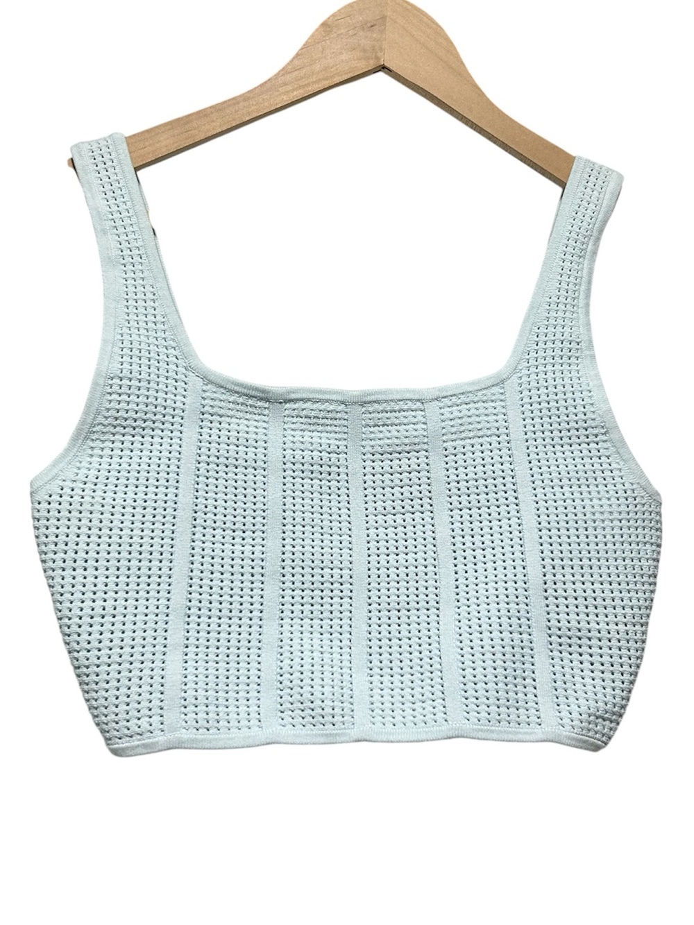 Babaton Iceberg Blue Knit Cropped Tank